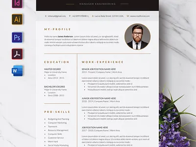 Modern Class CV or Resume Template a4 clean cover letter creatiforest creative curriculum vitae cv cv design minimal resume template
