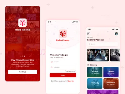 Radio Music app adobe xd design typography ux
