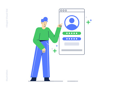User Account Vector Illustration apps business character illustration mobile ui user ux web