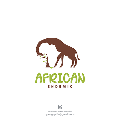african endemic africa animal brand branding doublemeaning giraffe graphicdesigns logo logodesign logodesigner logodesigns vector