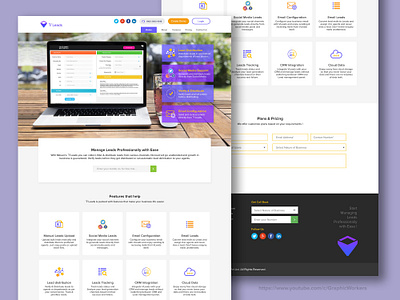 Landing page design for a Lead Management Solution crm design landing page lead management system lms web design website design