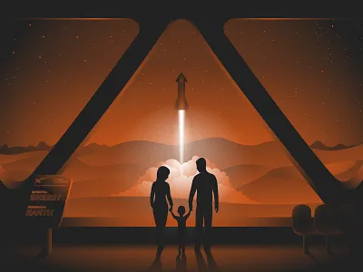 Future Among The Stars child children elon musk family flat illustration illustration illustration design illustrations mars rocket rocketship space spaceship spaceships spacex starship tesla vector art vectorart vectorartist