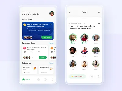 Clubhouse App Concept audio app clubhouse app community exploration icon design illustration mobile app ui concept ui design uiux