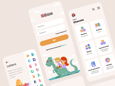 Kids animation animation app app design design interaction kids kids animation kids app kids illustration mobile numbers prototype reading book