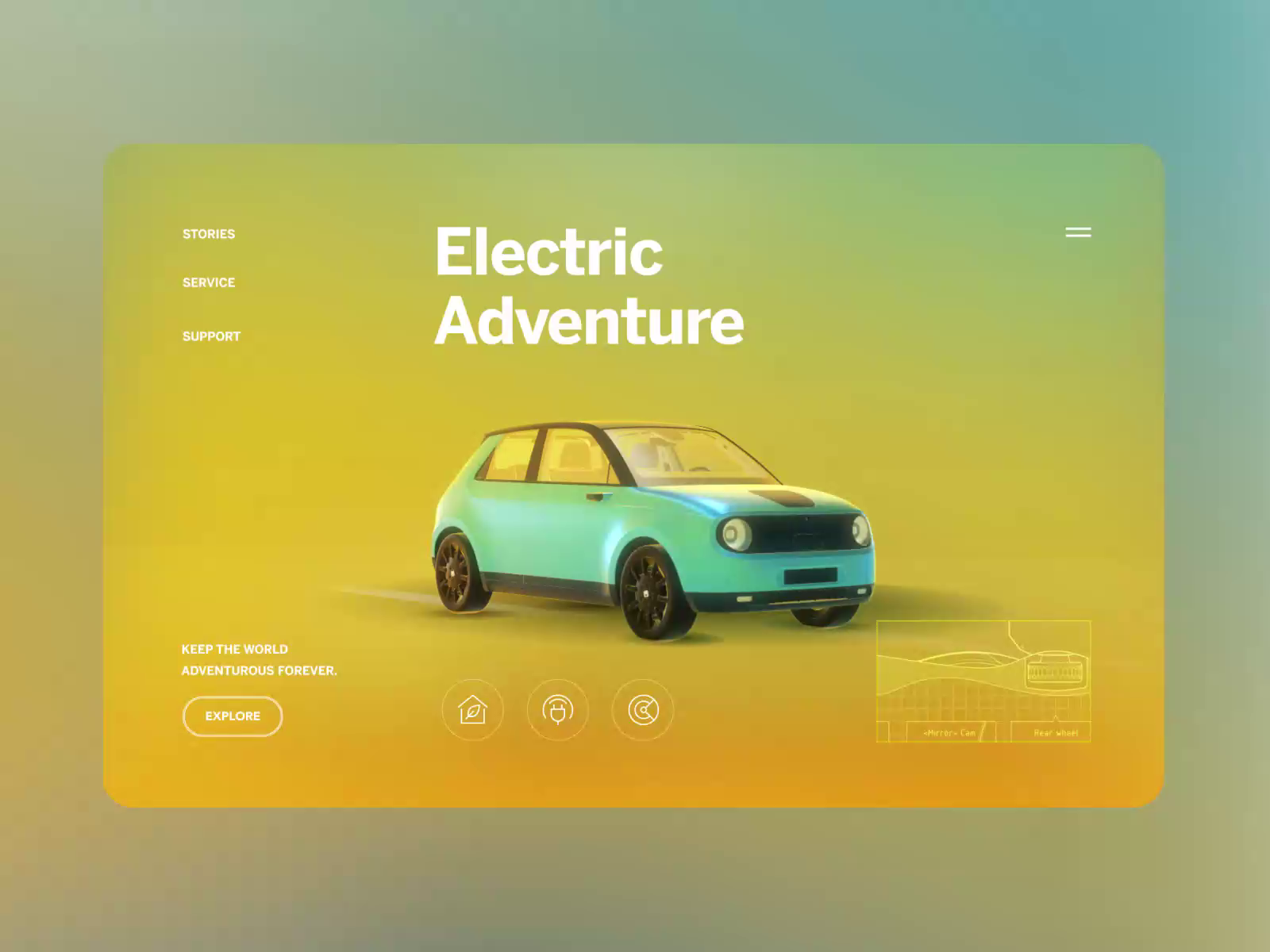 Example of Electric Vehicle 3D Website Concept