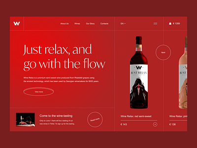 Wine shop concepte bottle clean drink e commerce food landing page online store pink restaurant uidesign uiux website wine winery wineshop