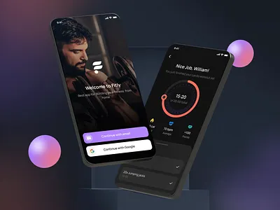 Fitly UI Kit - Modern Fitness App app black cardio clean dark design fitness gym health ios minimal mobile mobile app modern run sport trainer ui ux workout