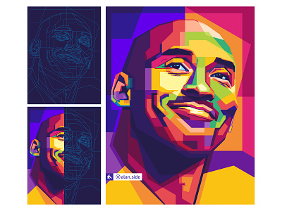 WPAP - Kobe Bryant alanside artwork color palette colorful digitalart dribbble illustration kobe bryant popart portrait vector wpap