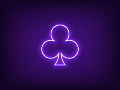Clubs Suit ace card casino club clubs game icon illustration neon neon light outline playing poker sign suit symbol ultraviolet vector vegas violet