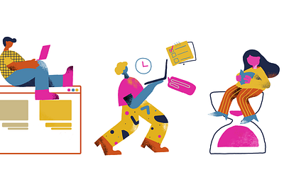 Character illustration flat illustration illustrator ui vector web