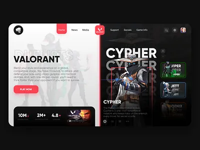 UI Design For Valorant Game appdesign dailyui design designinspiration illustration ui uidesign uidesigner ux design uxdesign uxdesigner uxdesigns uxui webdesign