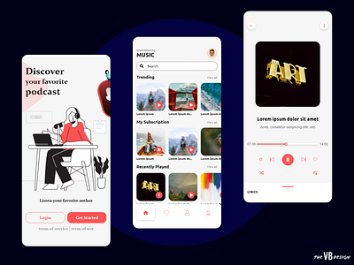 Podcast Application UI adobe xd branding design podacast application podcast app podcast app ui podcast application ui trandy 2021 ui uiux ux