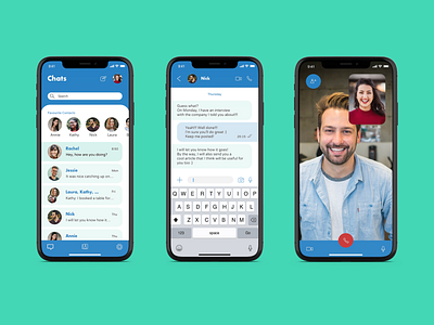 Hey Hey! chat ios app messenger ui design video calling