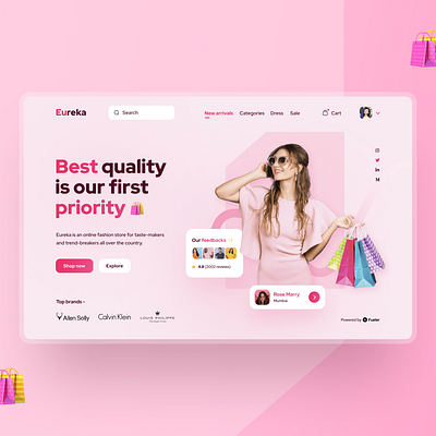 Eureka Shop UI Design 🛍 app app design design design app designer ecommerce fashion fashion brand shop shopify shopping shopping app store uidesign uiux uxdesign web web design webapp webdevelopment