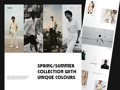 Cygnes Website Landing Page animated animation clean concept design detail experimental fashion gallery landing minimalist photo simple ui ux web design website white