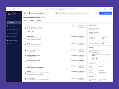 Delivery Service - Shipment Detail - Tracking delivery delivery app logistic product shipment shipping ui ux web