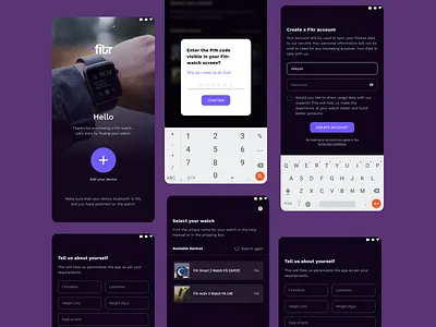 Fitr - Fitness Companion App Experiment design fitness app minimal ui ui design ux