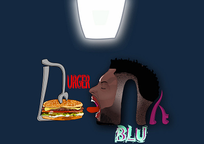 burger blu illustration logo art vectorart