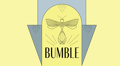 Bumble in Art Deco Style adobe adobe illustrator art deco bee black blue blues branding bumble bumblebee color design illustration lines rebound rebound shot retro vector vintage yellow