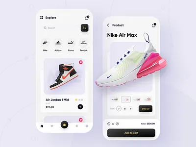 Shoes App UI adidas app app animation app design app designer ecommerce app flinto footwear interaction ios app mobile app motion nike principle app protopie prototype puma shoes ui user interface