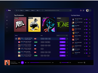 Buy Beats Web Application beat music music app music player musician rap ui uidesign