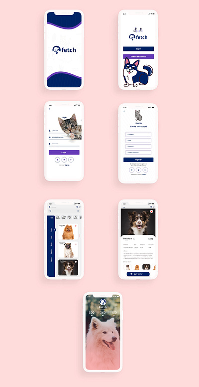 Fetch - Pet Marketplace App Design admin android app design app ui ux application dashboard dashboard dashboard web design design application design frontend design mobile design web designer ios graphic mobile app mobile app design mobile app development mobile app ui ux design ui ux web app design web design