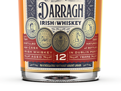 Darragh Distilling Co. 3/3 branding engraving etching graphic design illustration illustrator line art logo packaging design peter voth design spirits packaging vector