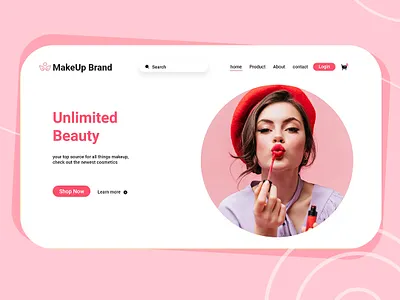 cosmetics landing page cosmetics makeup minimal ui uiuxdesign ux web webdesign website