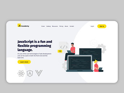 JS Academy academy adobe photoshop design e learning figma javascript learning learning platform school ui uidesign uiux uxdesign web