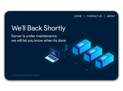 Server maintenance Simple Page Design design server error server maintenance website design