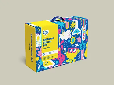 Kiddy Color - Science Set branding character design character illustration crafts packaging kids packaging logo loulou tummie mascotte design packaging design science illustration toy packaging