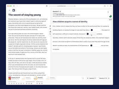 Online Test - Completion fill in the blank free test gap fill online test product ui ux web
