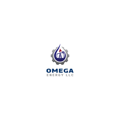 OMEGA ENERGY LLC design flat illustration logo minimal vector