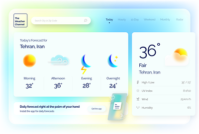 Weather Channel glassmorphism illustration illustrator ui ui design uitrends weather forecast xd