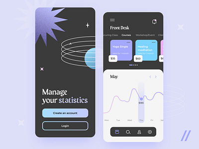 Statistics App app budget classes coupons design events finance finance app graphs management mobile mvp purrweb react native spendings sratistics startup tracker ui ux