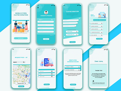 CLOTHE DONATION APP app design ui