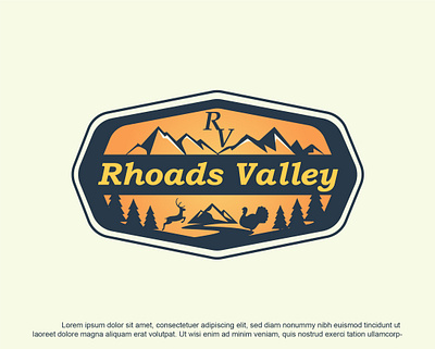 Rhoads valley design flat illustration logo minimal vector