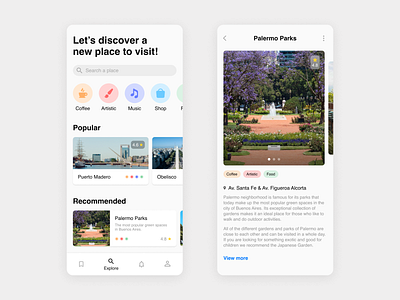 Tour Guide App app argentina city design flat guide icon minimal mobile tour tours travel trip ui ux