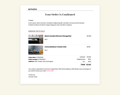 Email receipt dailyui ui web