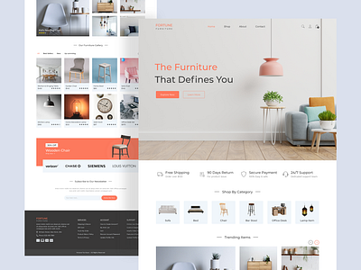 Fortune Furniture - Online Furniture Store Design e commerce shop ecommerce ecommerce design furniture shop furniture store furniture website landing page ui minimal design online shop online shopping online store shop typography ui ui design ux webdesign website design