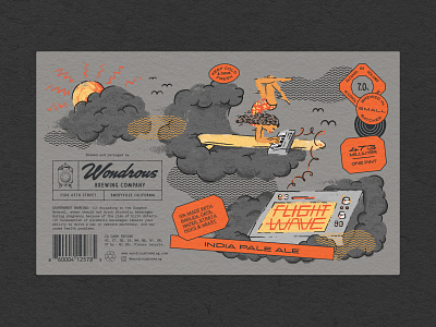 Flight Wave beer art beer branding beer label brand identity branding handlettering illustration illustrator india pale ale lettering logo logotype type typography wondrous brewing co