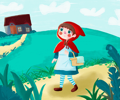 Childrens illustration little red riding hood childrens art childrens book illustration childrens illustration illustration