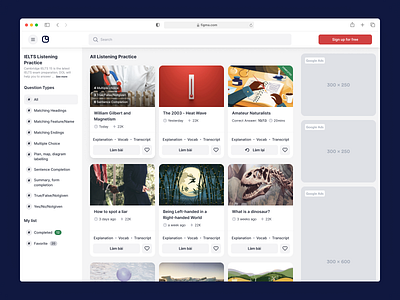 Online Test - Listing Page cards ui free test loading product ui ux