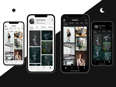 Unsplash App concept accurate design app app concept appdesign clean concept ios mobile ui ux