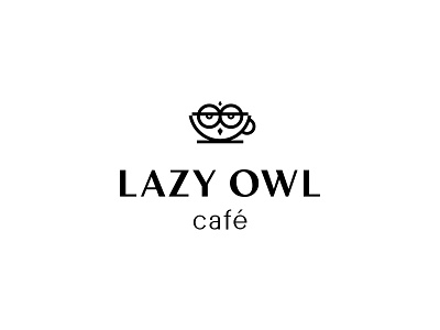 lazy owl art branding design graphic design icon illustrator logo minimal type vector