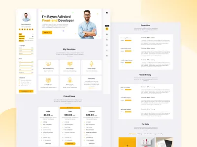 Portfolio Template | Resume Template figma design figma portfolio figma template portfolio site template portfolio ui portfolio ui design portfolio website webdesign