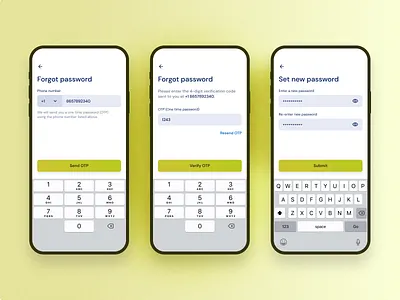 Forgot password flow forgot password set new password verification code