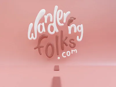 Wanderingfolks 3d animation b3d blender branding illustration lettering loop render typography