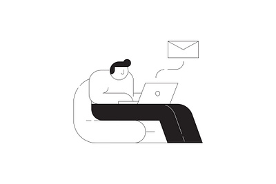 Sending Email art artwork character contemporary design email graphicdesign illustration minimalist remote working the flat guys vector work