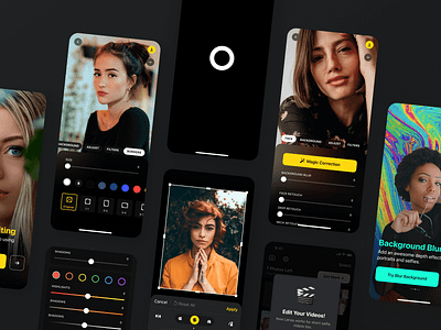 Lensa Photo Editor ai android design camera dark ui faces gallery ios iphone 12 lensa mobile app mobile design photoeditor photos prisma prismalabs productdesign selfy ui design